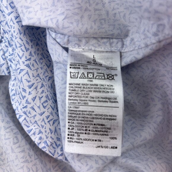 Banana Republic Camden Shirt Button Down Short Sleeve 078 Wash Custom Mens L - Picture 5 of 8